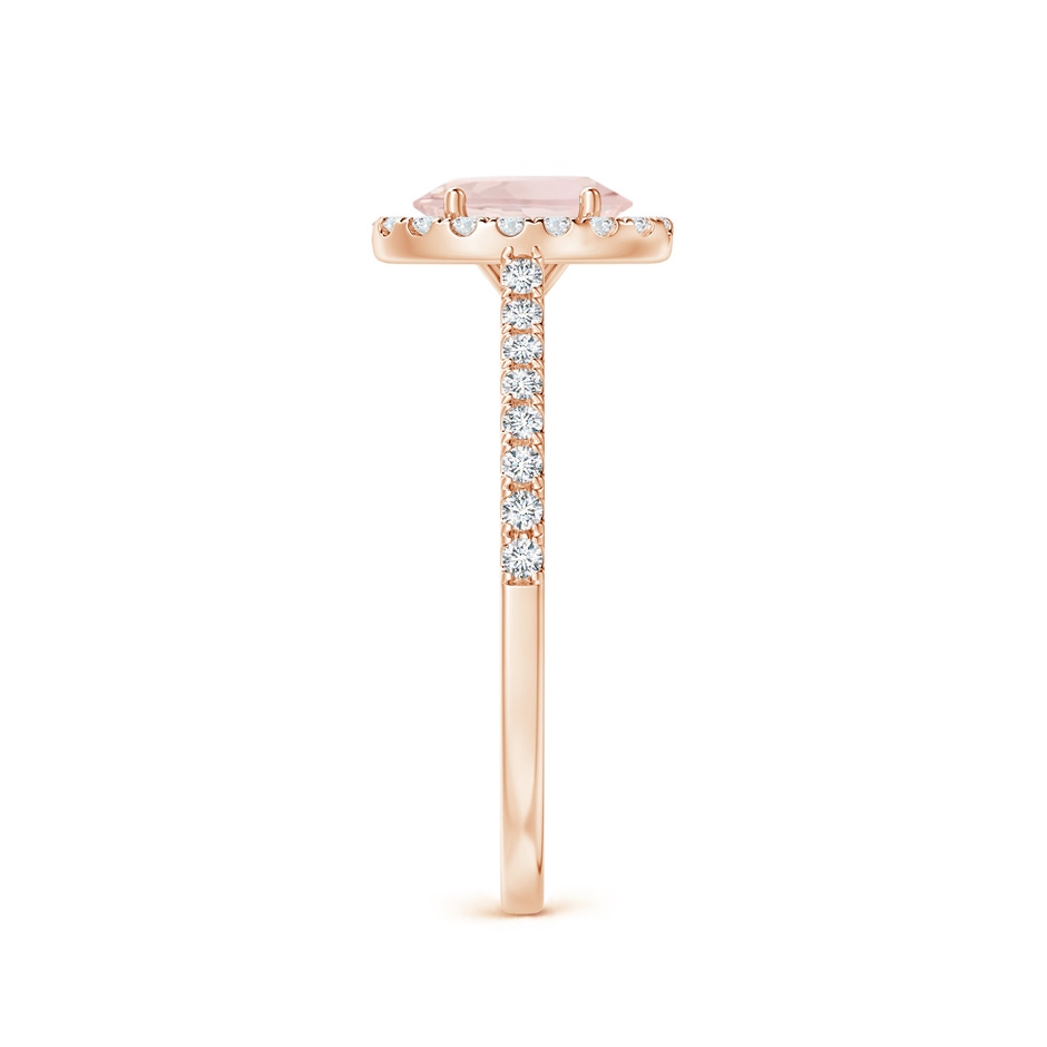 7x5mm A Oval Morganite Halo Ring with Diamond Accents in 9K Rose Gold side 299