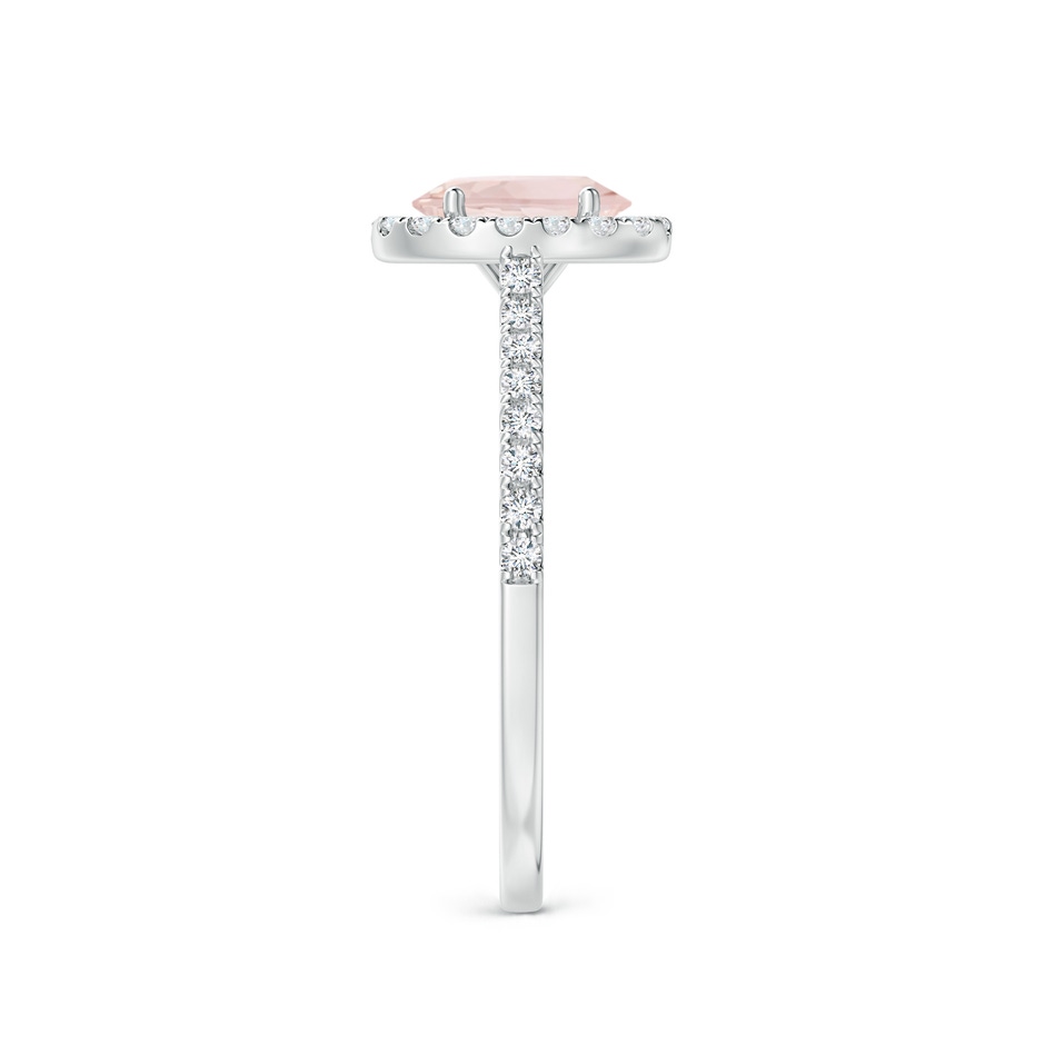 7x5mm A Oval Morganite Halo Ring with Diamond Accents in White Gold side 299