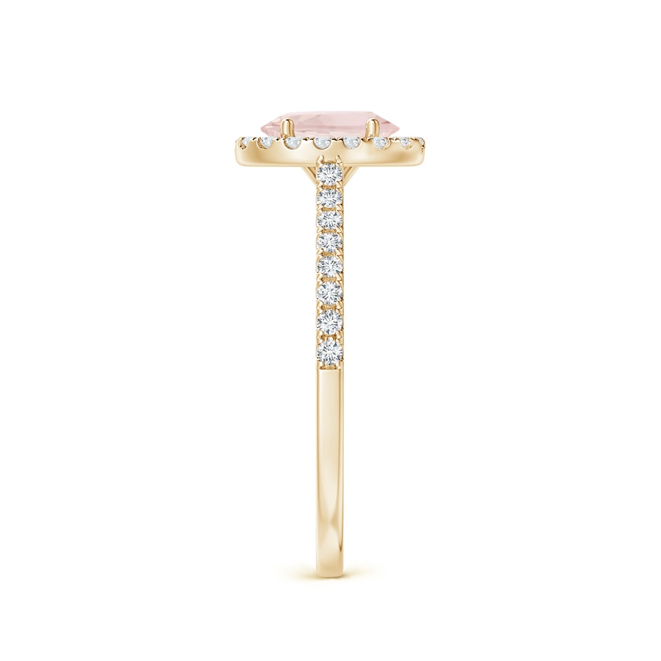 7x5mm A Oval Morganite Halo Ring with Diamond Accents in Yellow Gold side 299
