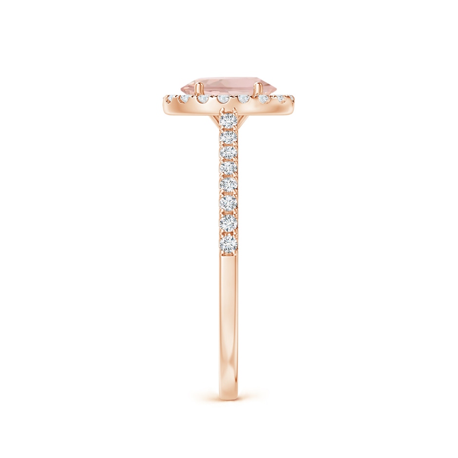 7x5mm AAA Oval Morganite Halo Ring with Diamond Accents in Rose Gold side 299