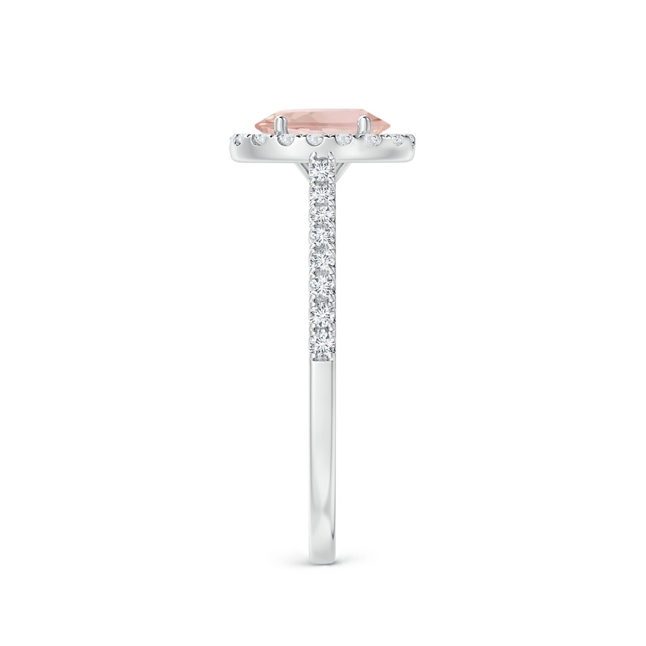 7x5mm AAA Oval Morganite Halo Ring with Diamond Accents in White Gold side 299