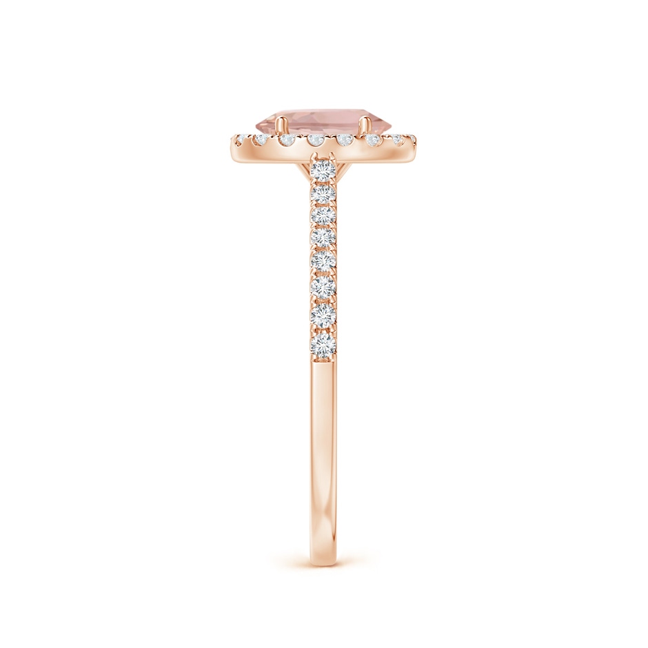 7x5mm AAAA Oval Morganite Halo Ring with Diamond Accents in 9K Rose Gold side 299