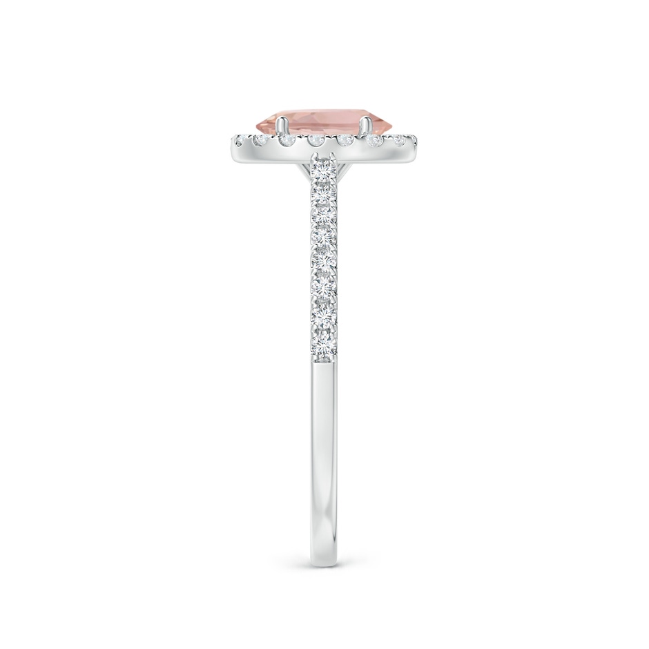 7x5mm AAAA Oval Morganite Halo Ring with Diamond Accents in P950 Platinum side 299