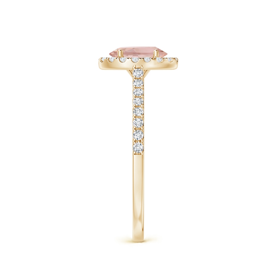 7x5mm AAAA Oval Morganite Halo Ring with Diamond Accents in Yellow Gold side 299
