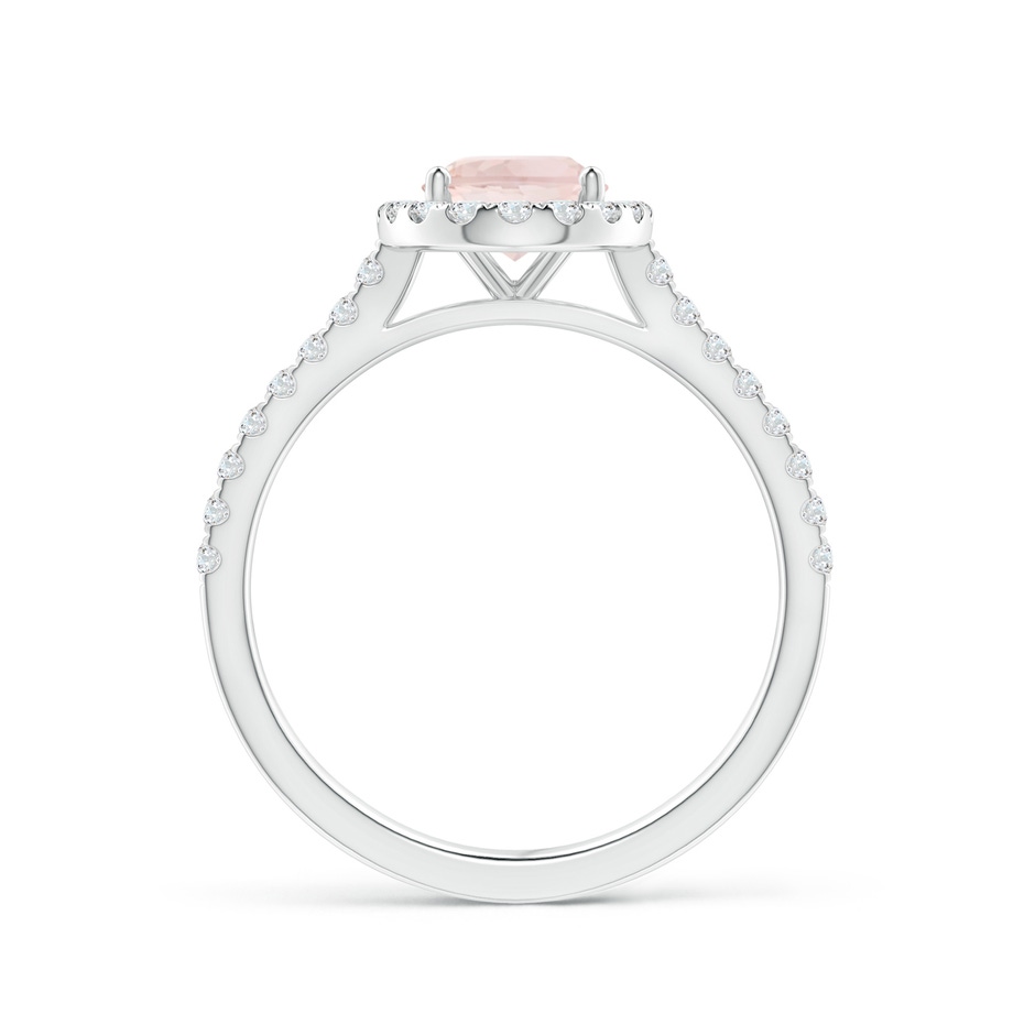 8x6mm A Oval Morganite Halo Ring with Diamond Accents in 9K White Gold side 199