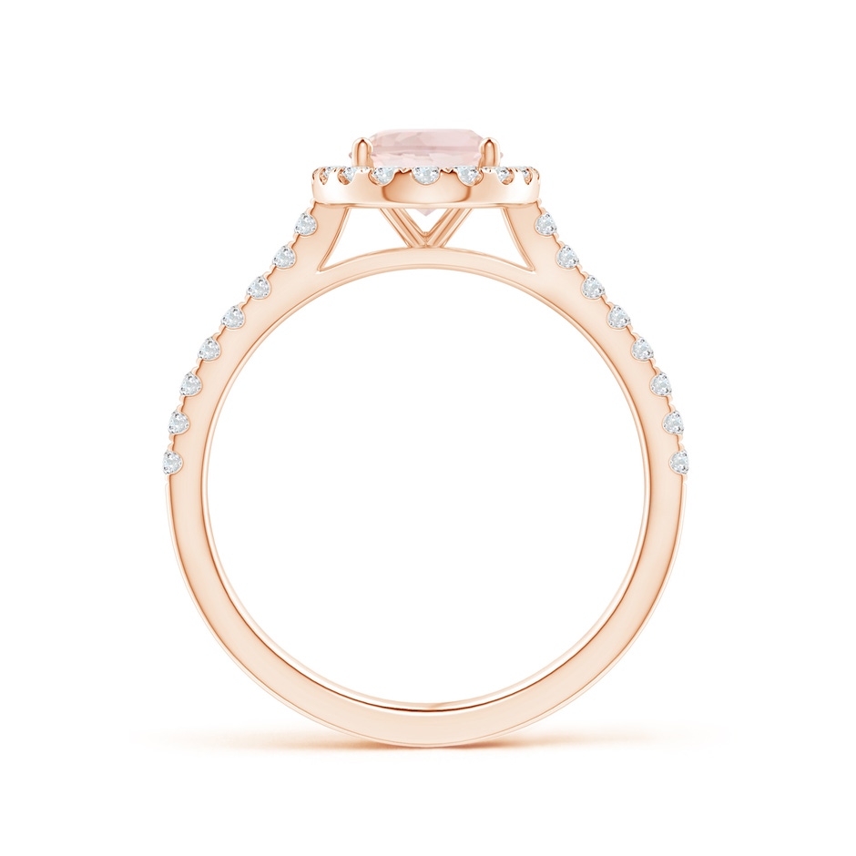 8x6mm A Oval Morganite Halo Ring with Diamond Accents in Rose Gold side 199