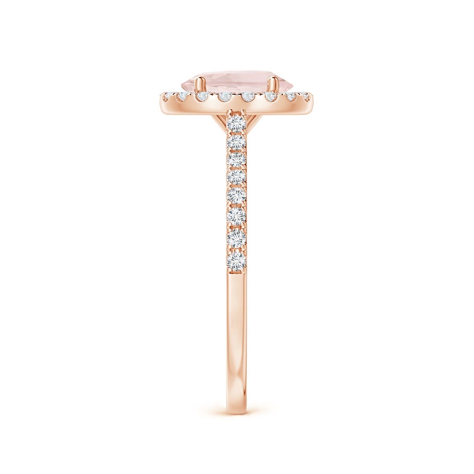 8x6mm A Oval Morganite Halo Ring with Diamond Accents in Rose Gold side 299