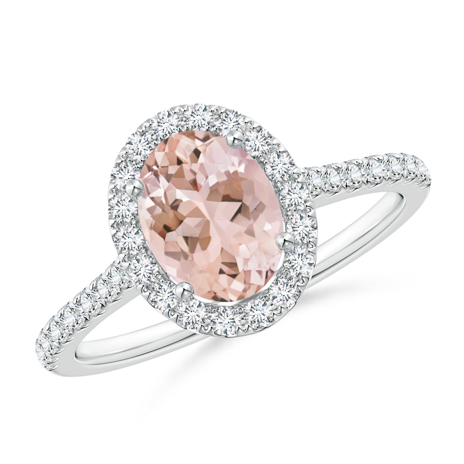 AAAA - Morganite / 1.44 CT / 14 KT White Gold