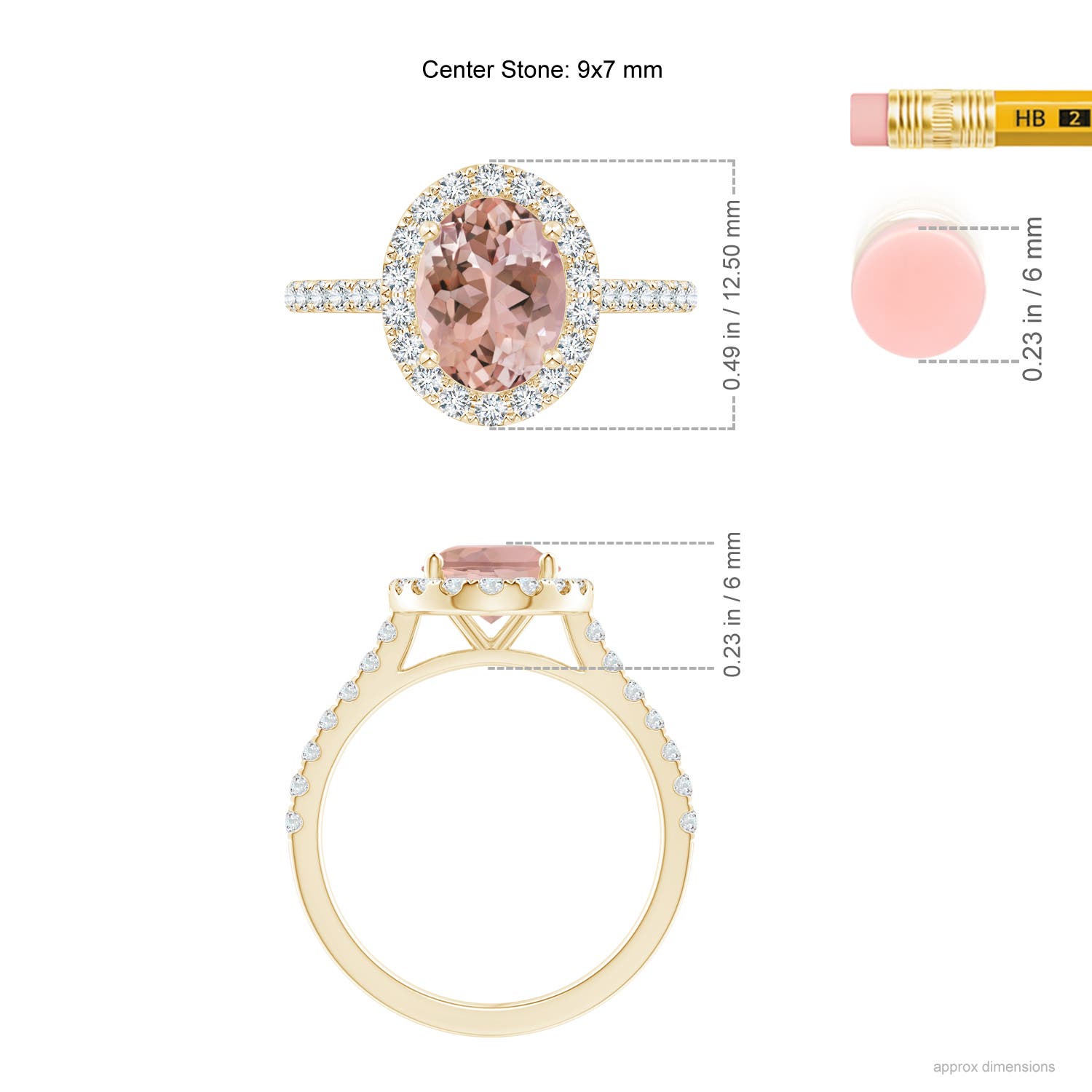 AAAA - Morganite / 2.1 CT / 14 KT Yellow Gold