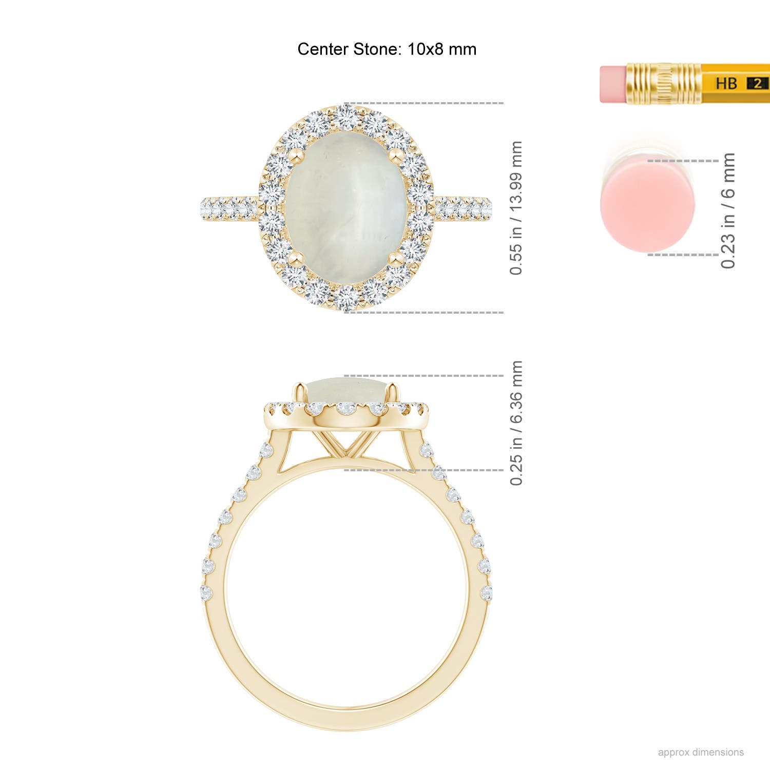 AA - Moonstone / 3.17 CT / 14 KT Yellow Gold