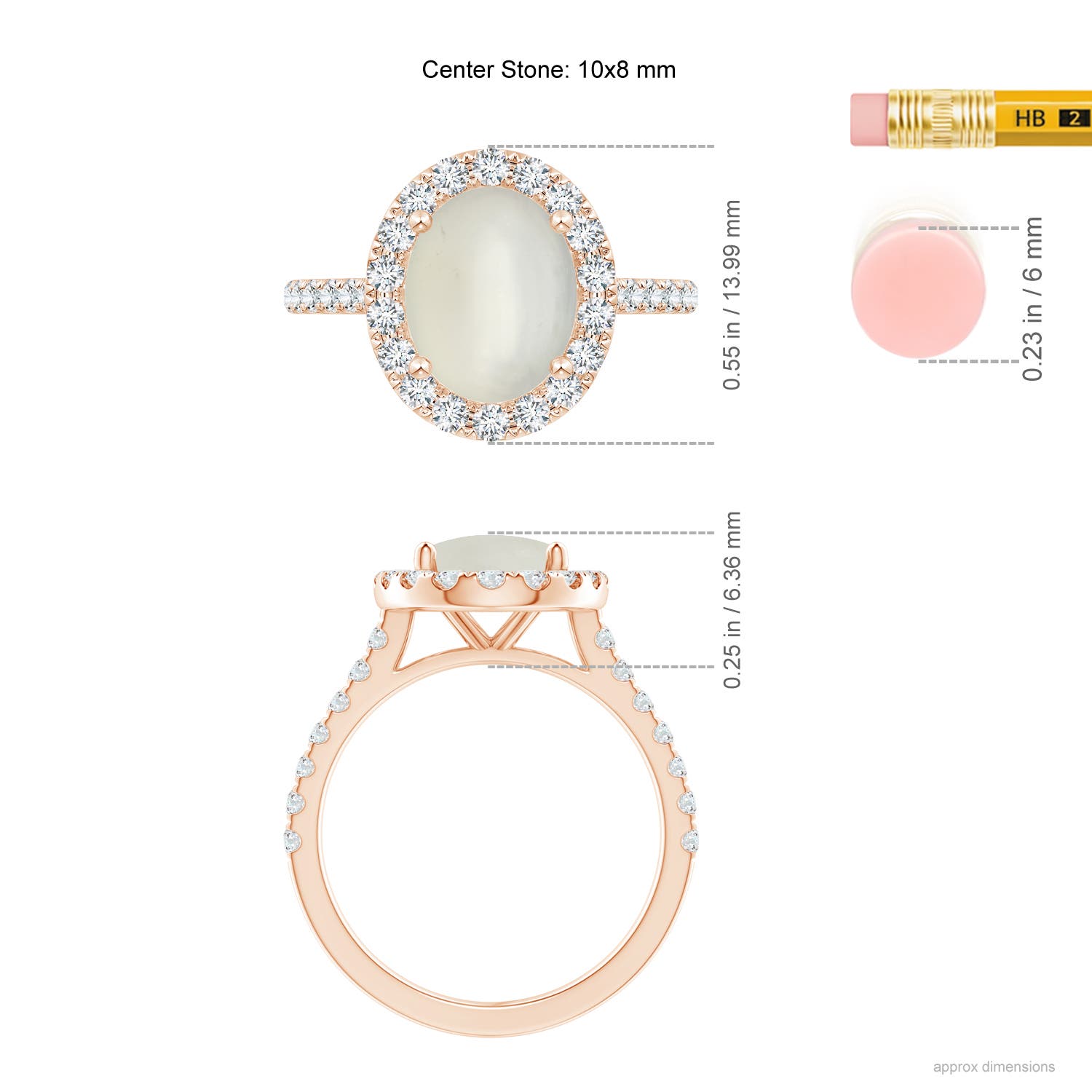 AAA - Moonstone / 3.17 CT / 14 KT Rose Gold