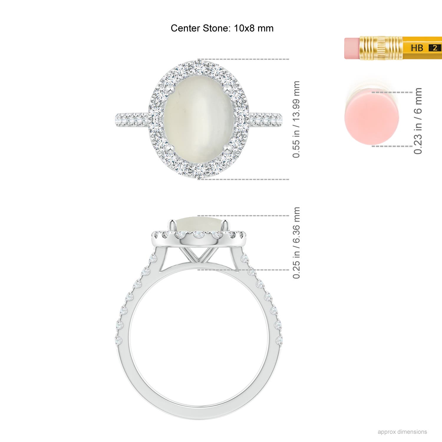 AAA - Moonstone / 3.17 CT / 14 KT White Gold