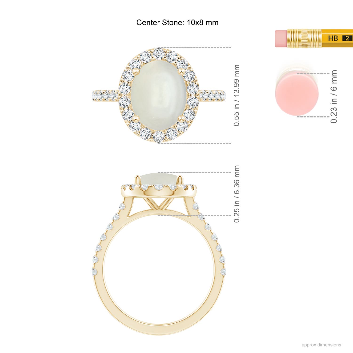 AAAA - Moonstone / 3.17 CT / 14 KT Yellow Gold