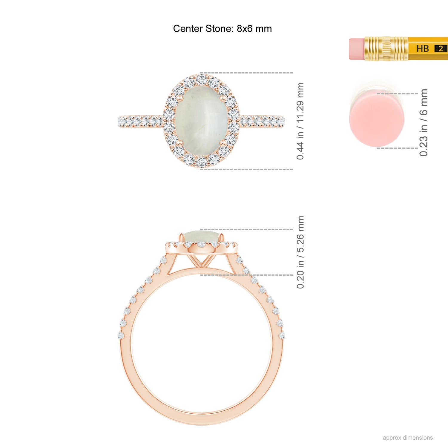 AA - Moonstone / 1.44 CT / 14 KT Rose Gold