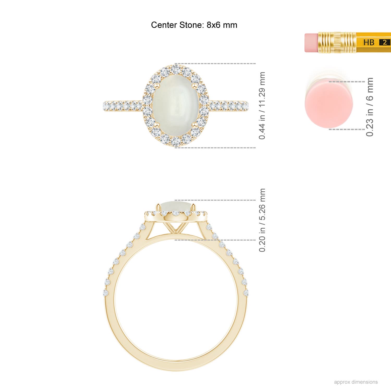 AAAA - Moonstone / 1.44 CT / 14 KT Yellow Gold