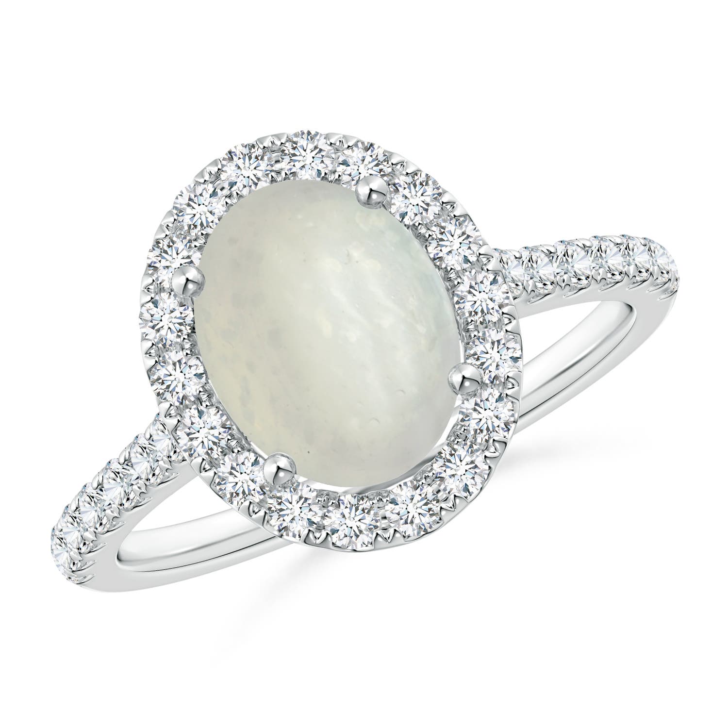 A - Moonstone / 2.15 CT / 14 KT White Gold