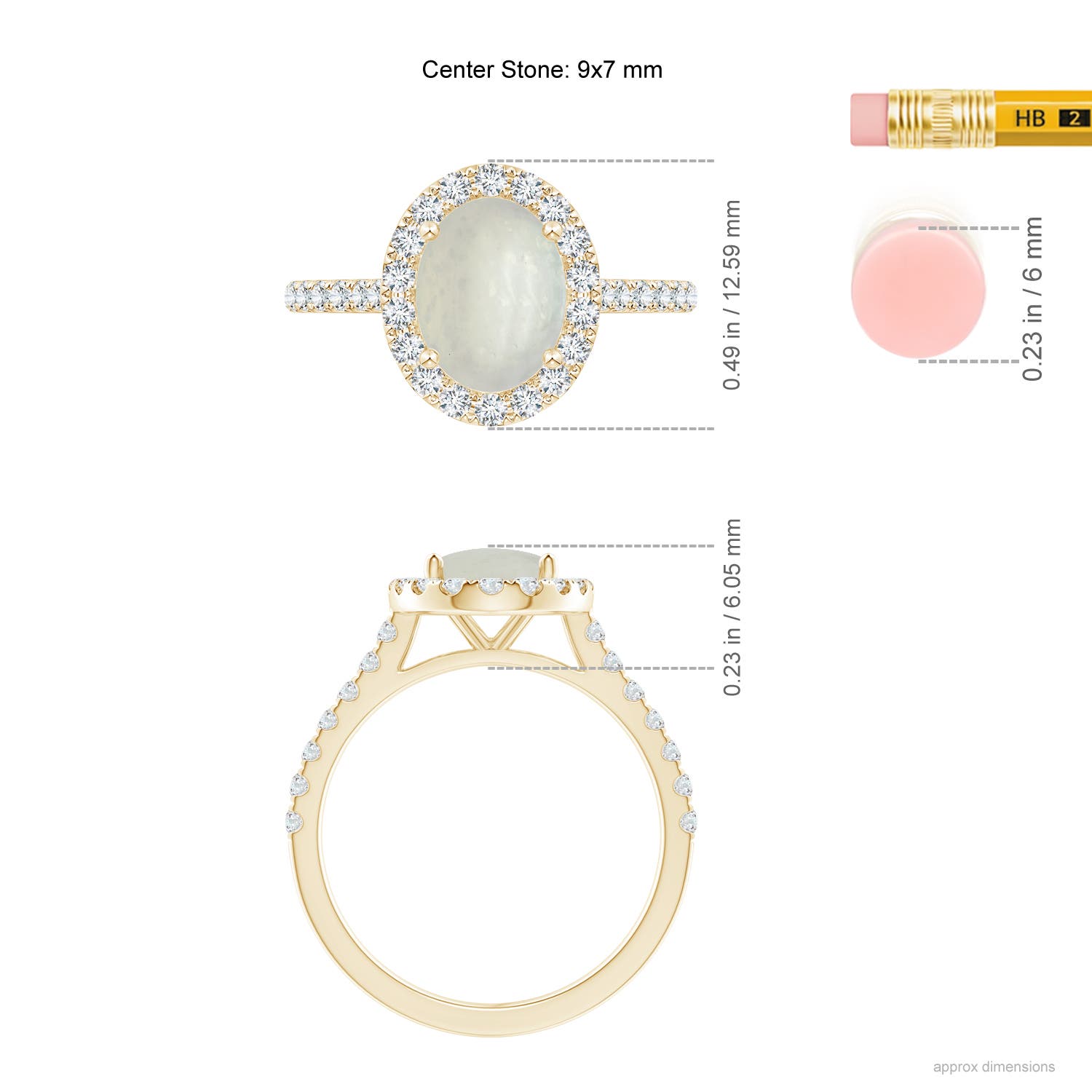 A - Moonstone / 2.15 CT / 14 KT Yellow Gold