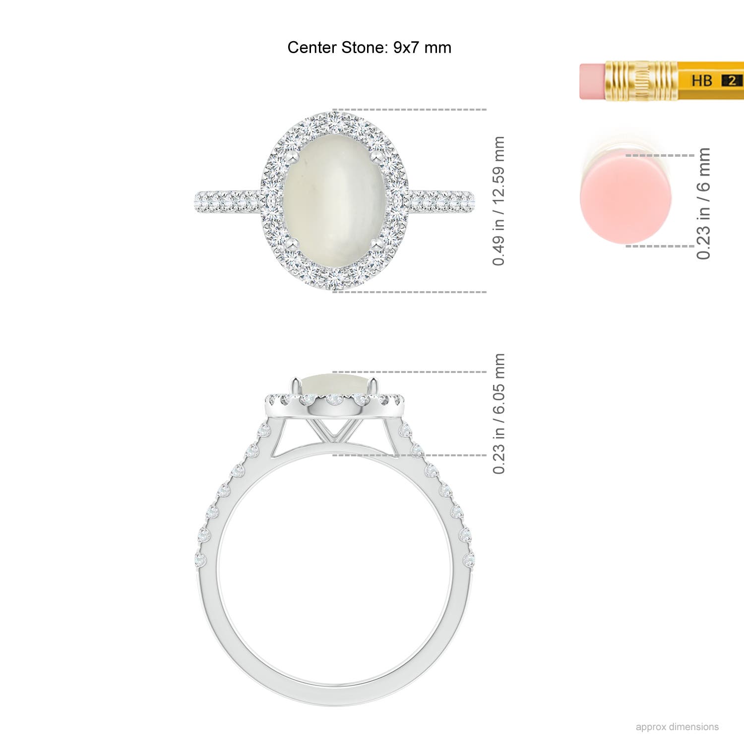 AAA - Moonstone / 2.15 CT / 14 KT White Gold