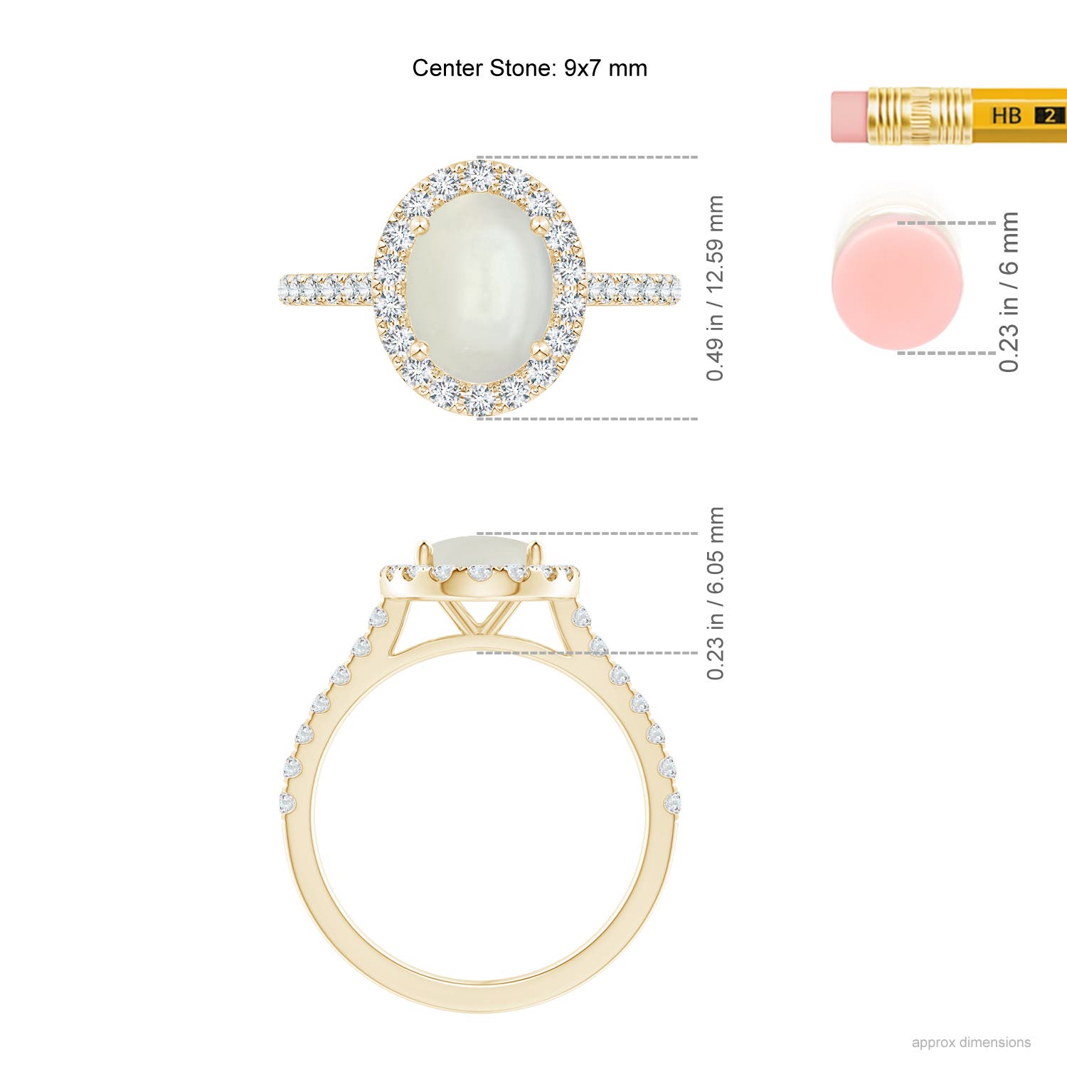 AAAA - Moonstone / 2.15 CT / 14 KT Yellow Gold