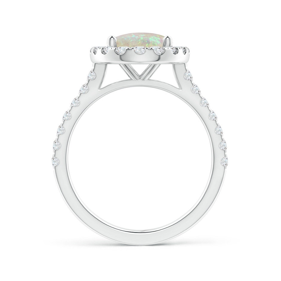 10x8mm AAA Prong-Set Oval Opal Halo Ring with Diamond Accents in 18K White Gold side 199