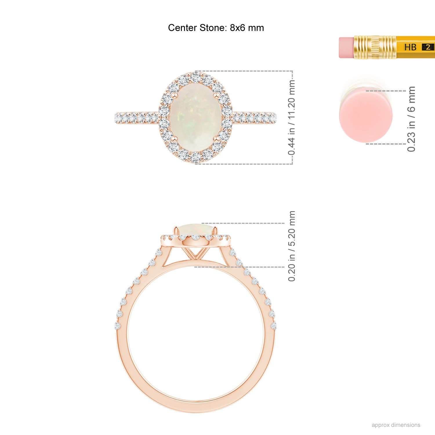 A - Opal / 1.14 CT / 14 KT Rose Gold