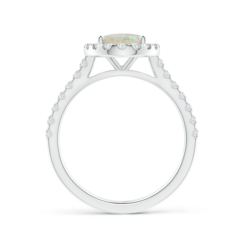 9x7mm AAA Prong-Set Oval Opal Halo Ring with Diamond Accents in White Gold side 199