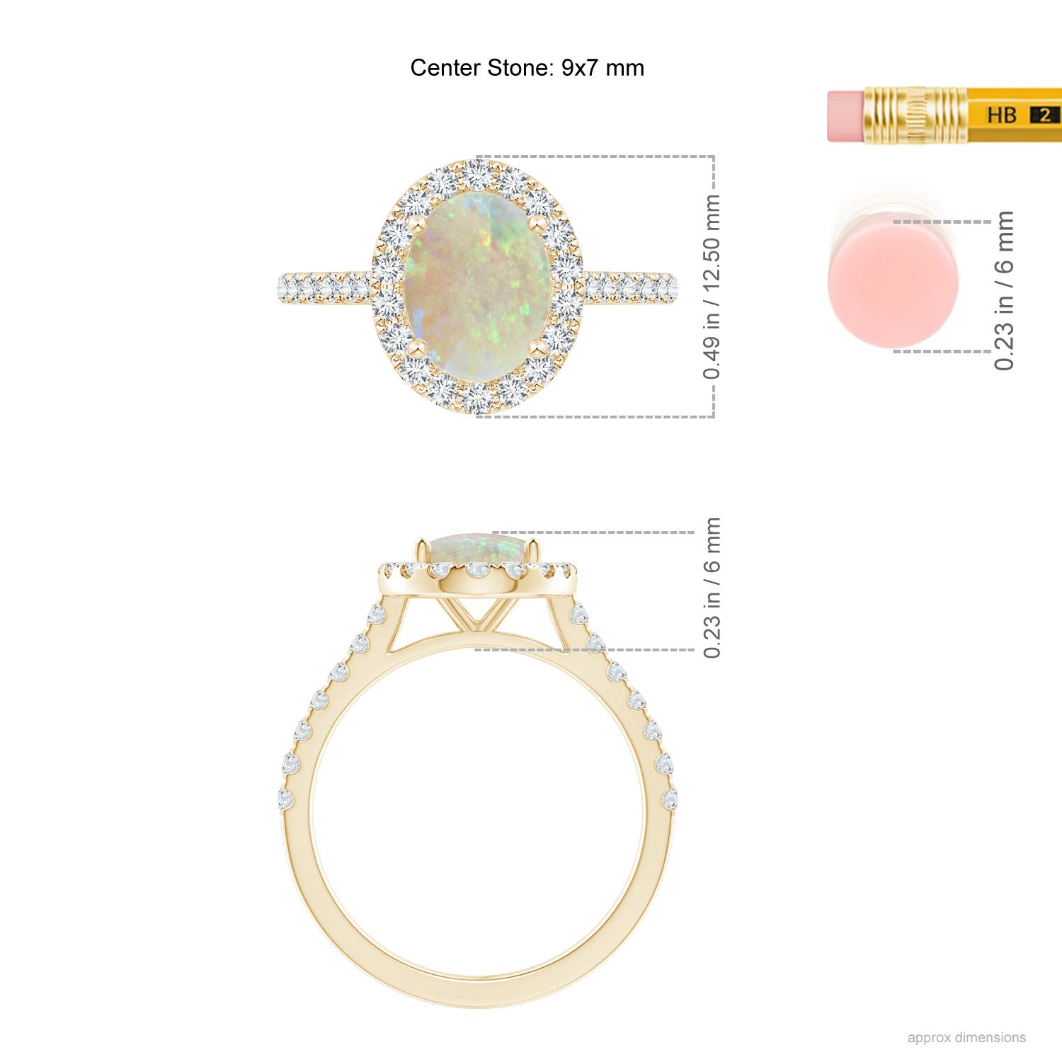 AAA - Opal / 1.55 CT / 14 KT Yellow Gold