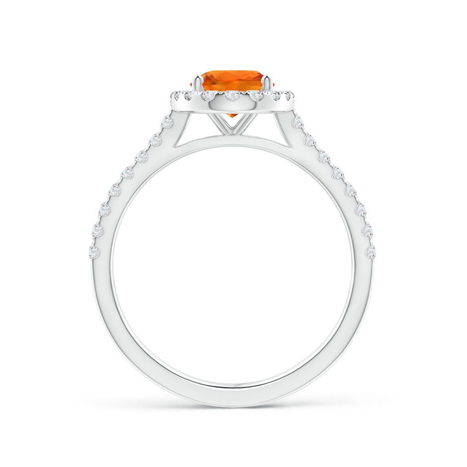 8x6mm AAAA Oval Orange Sapphire Halo Ring with Diamond Accents in White Gold side-1