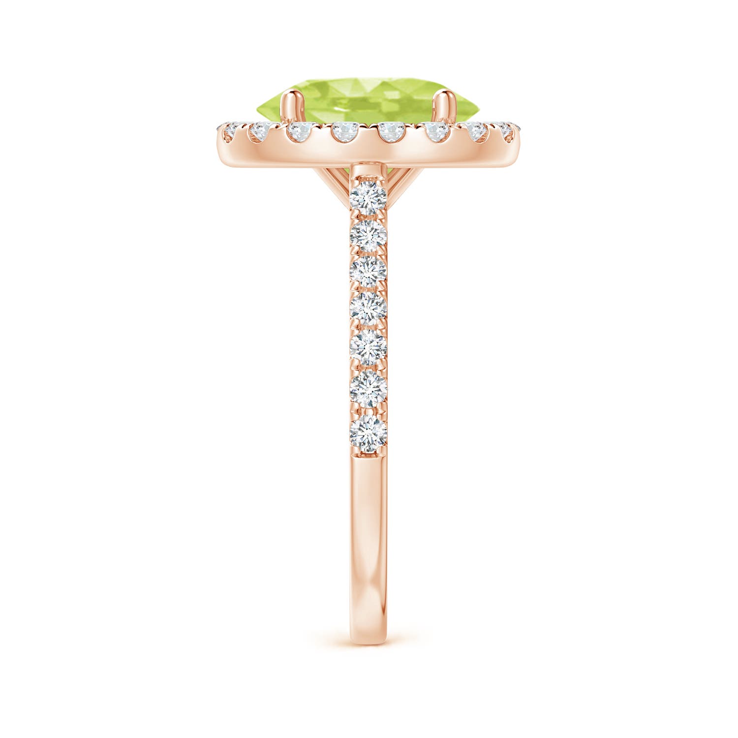 A - Peridot / 3.27 CT / 14 KT Rose Gold