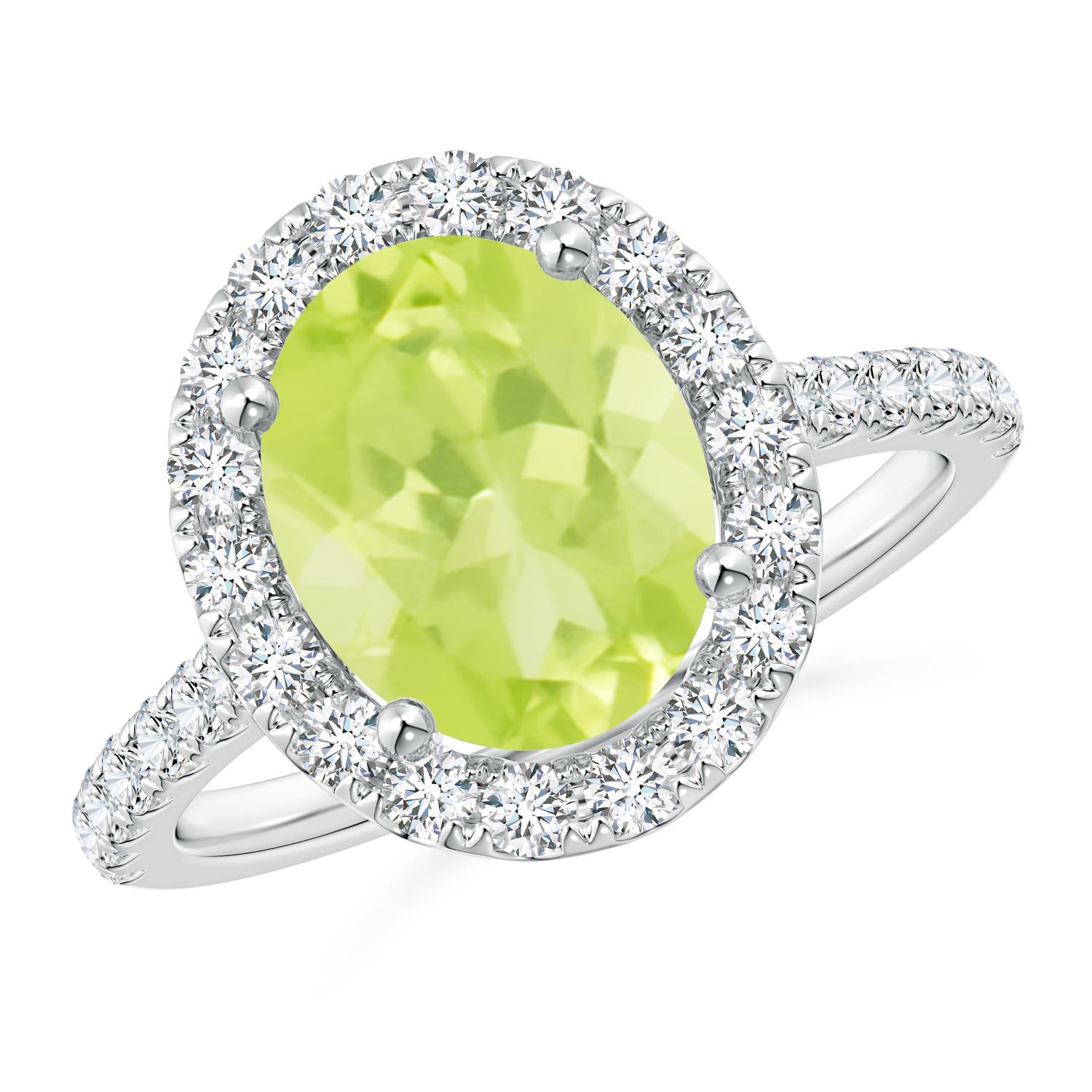 A - Peridot / 3.27 CT / 14 KT White Gold