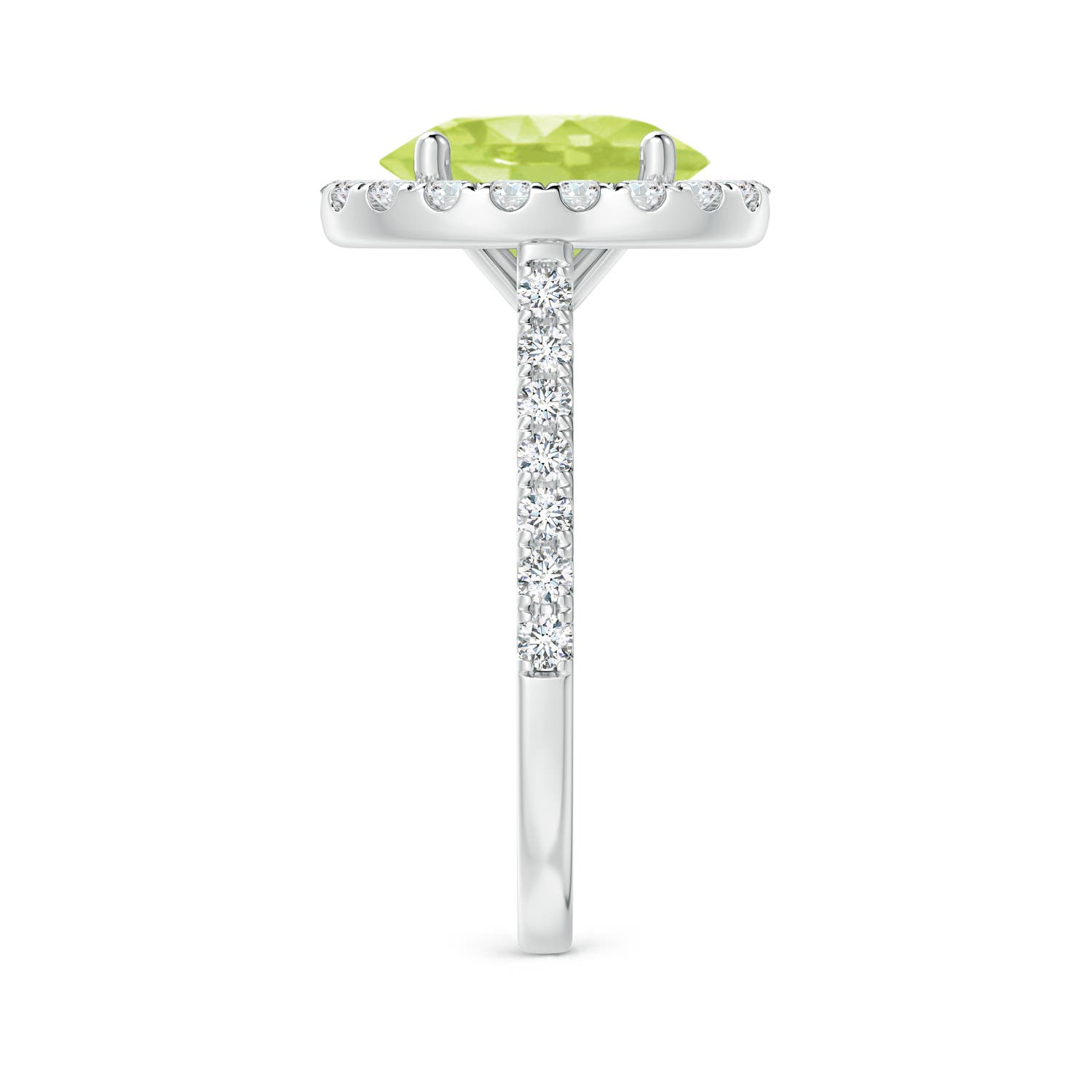 A - Peridot / 3.27 CT / 14 KT White Gold