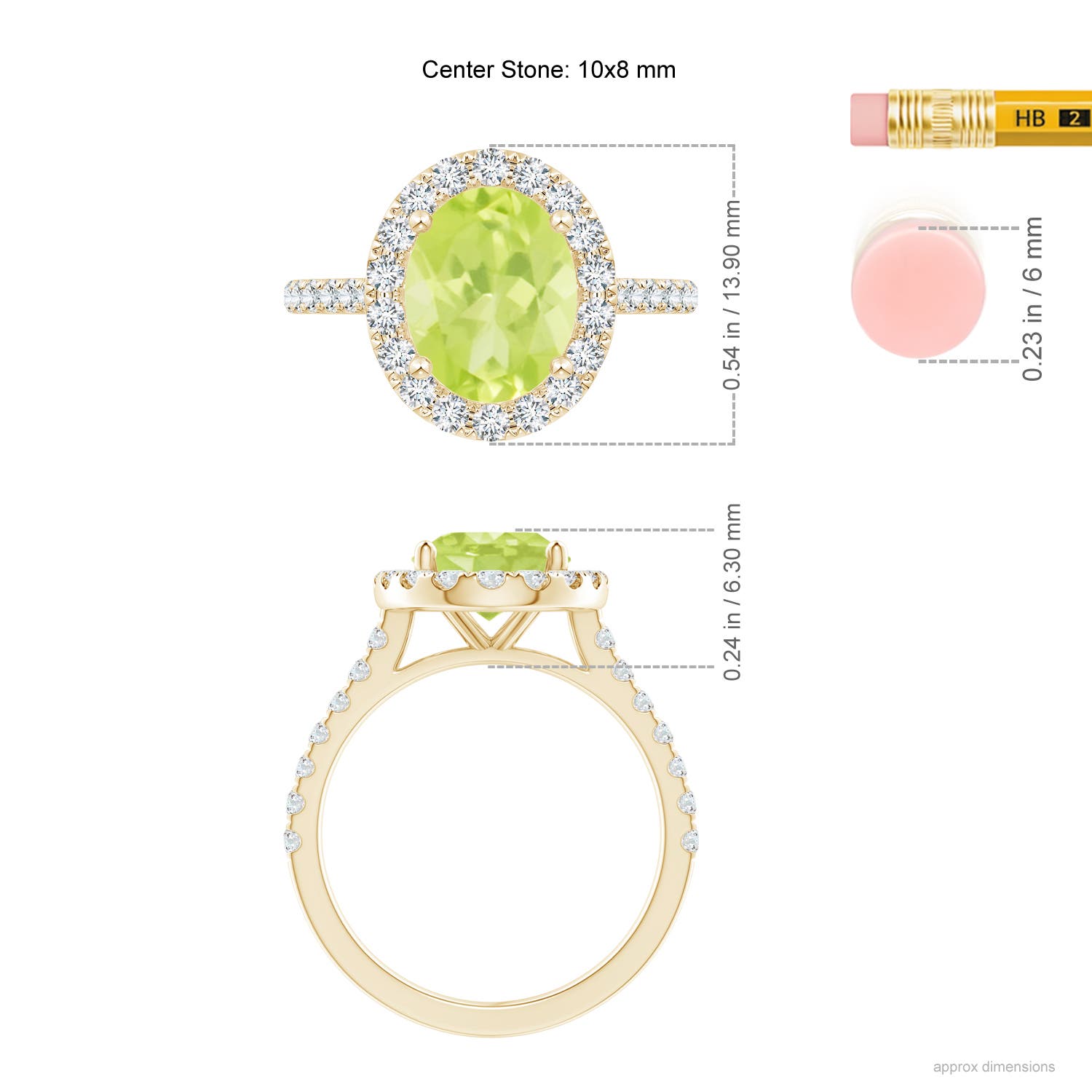 A - Peridot / 3.27 CT / 14 KT Yellow Gold