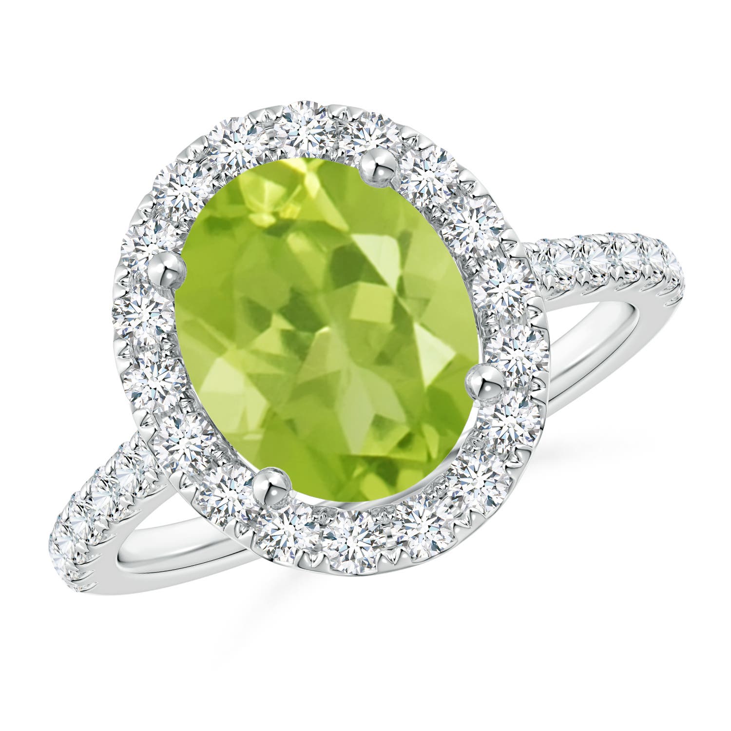 AA - Peridot / 3.27 CT / 14 KT White Gold