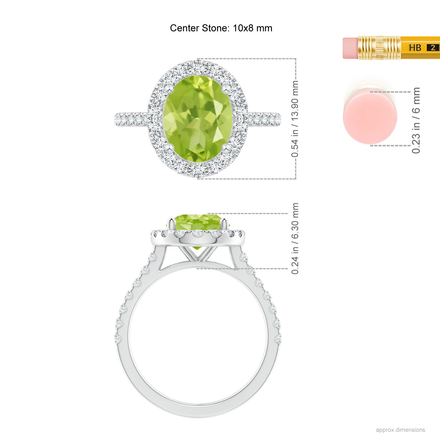 AA - Peridot / 3.27 CT / 14 KT White Gold