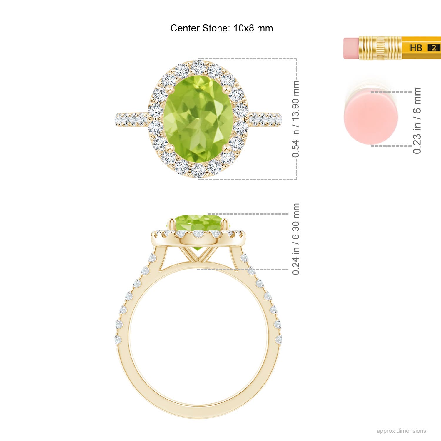 AA - Peridot / 3.27 CT / 14 KT Yellow Gold