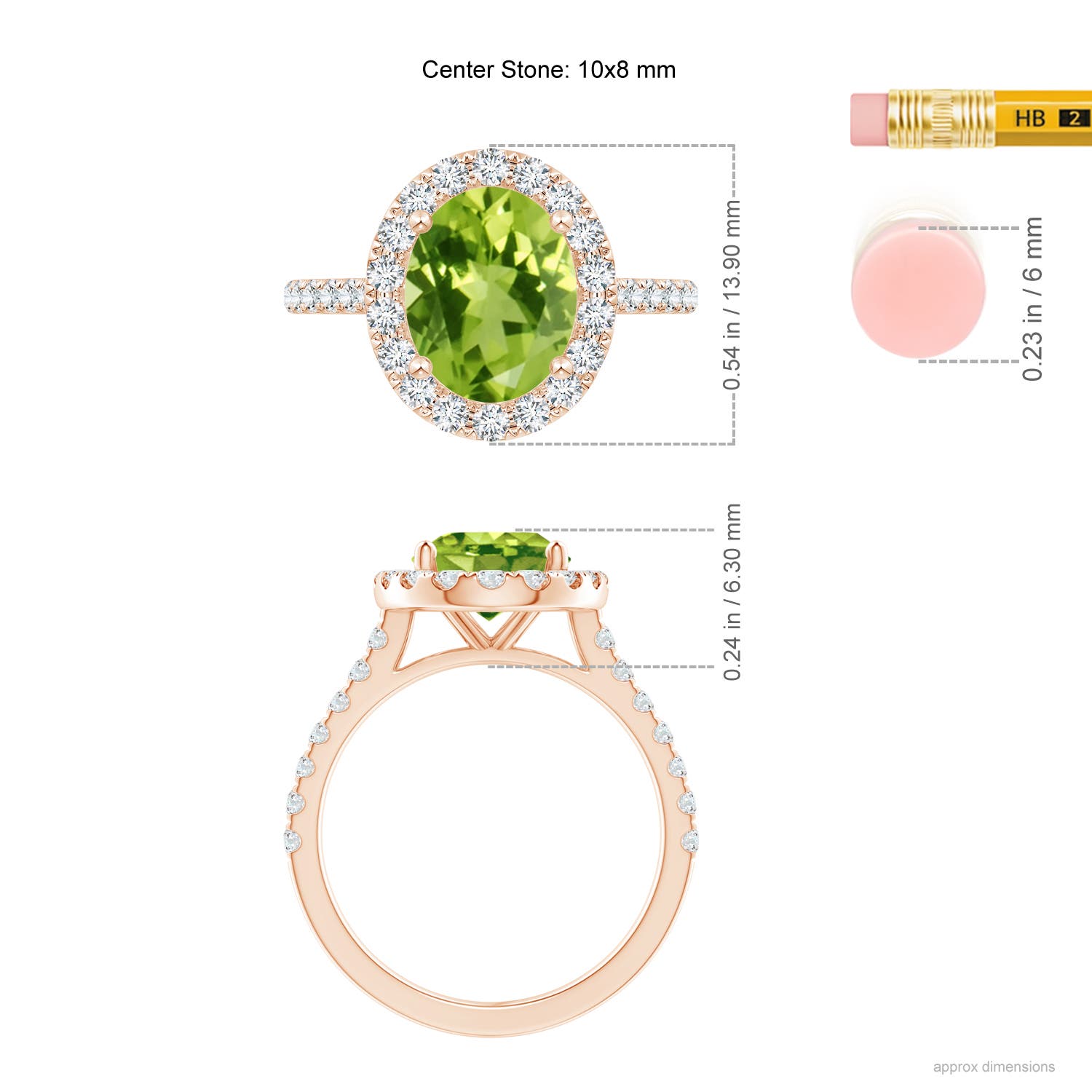 AAA - Peridot / 3.27 CT / 14 KT Rose Gold