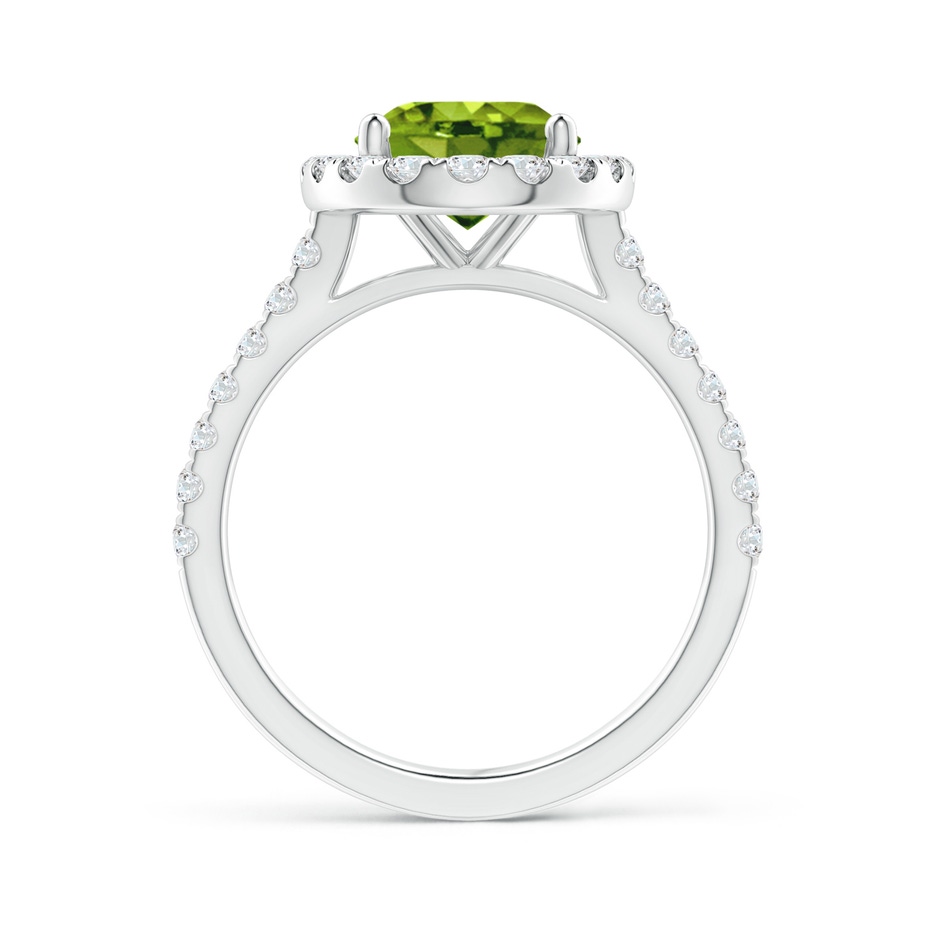 10x8mm AAAA Oval Peridot Halo Ring with Diamond Accents in White Gold Side 199