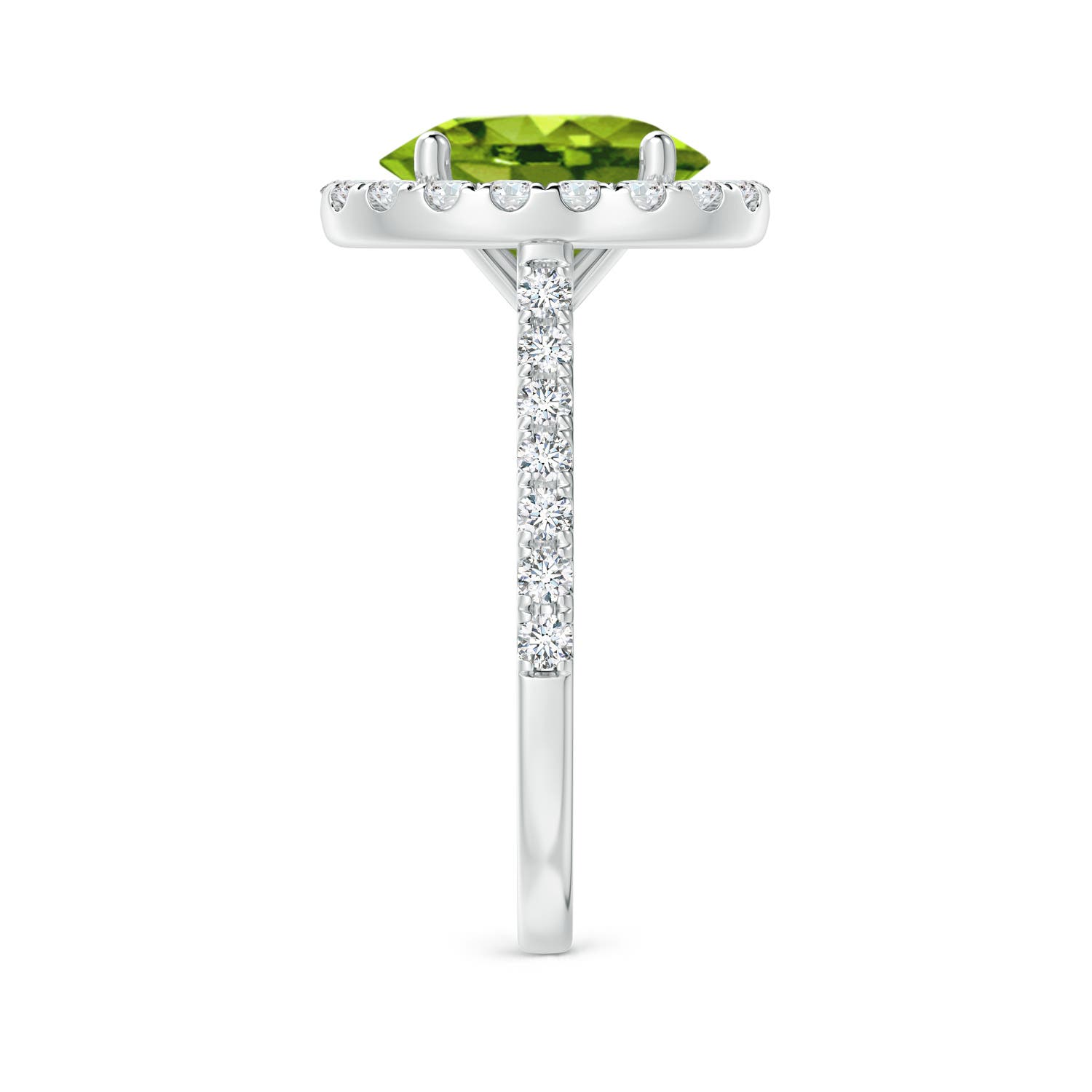 AAAA - Peridot / 3.27 CT / 14 KT White Gold