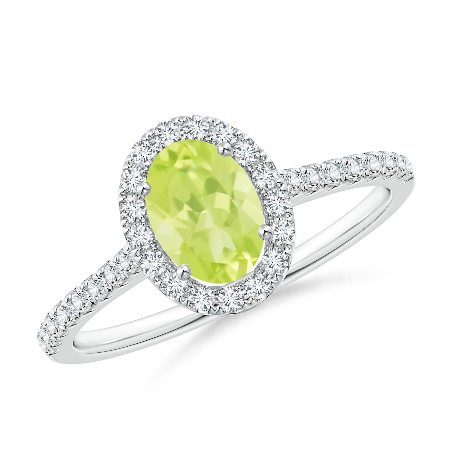 A - Peridot / 1.11 CT / 14 KT White Gold