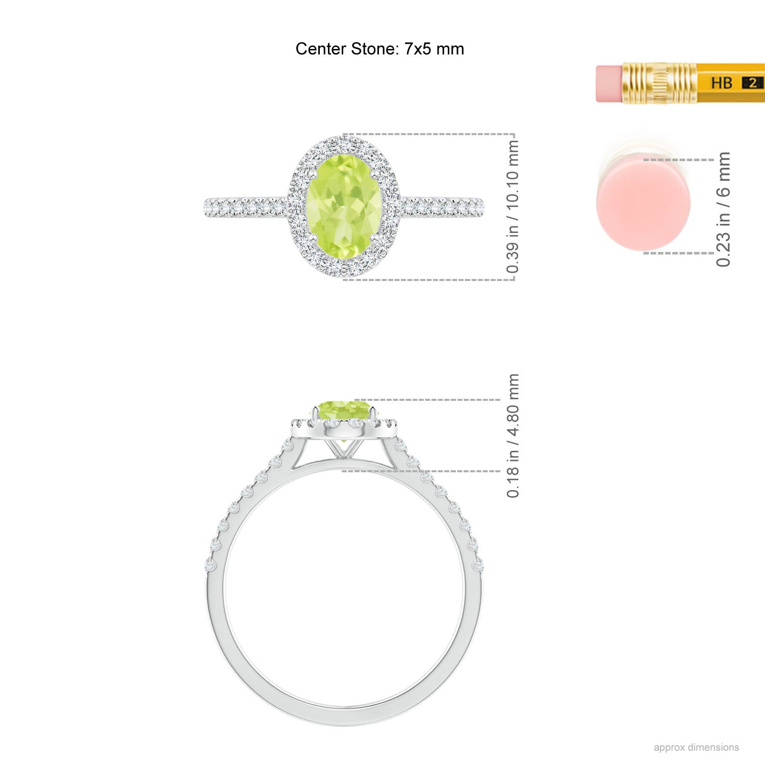 A - Peridot / 1.11 CT / 14 KT White Gold