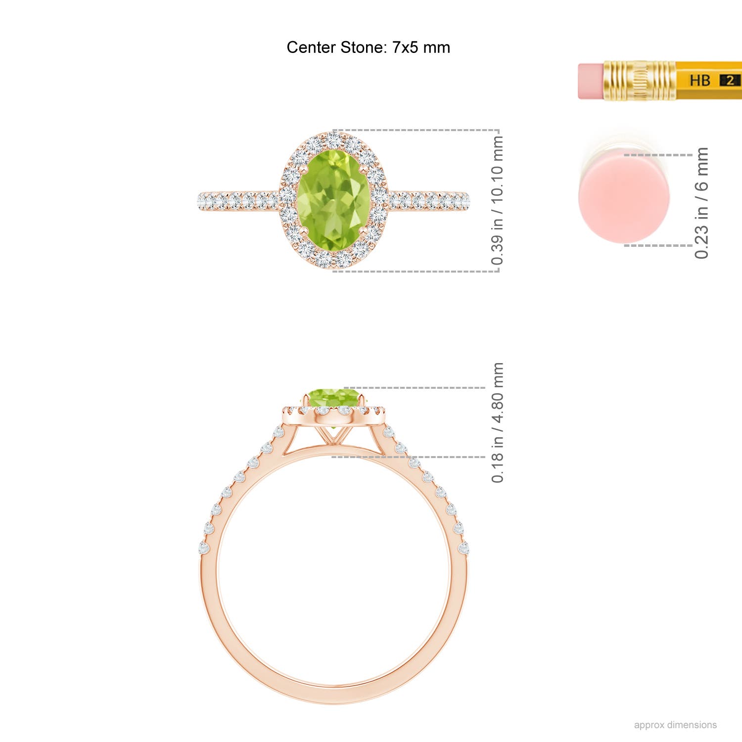 AA - Peridot / 1.11 CT / 14 KT Rose Gold