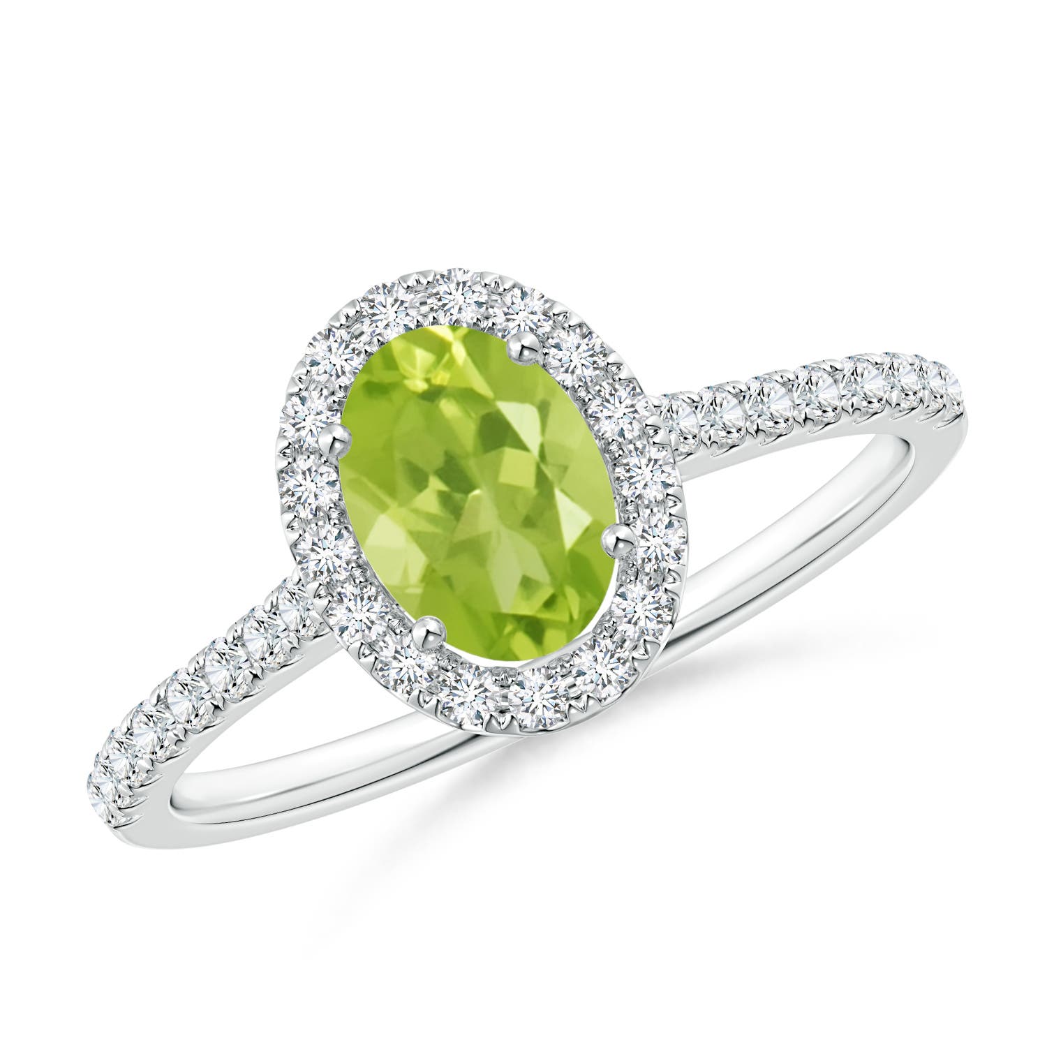 AA - Peridot / 1.11 CT / 14 KT White Gold