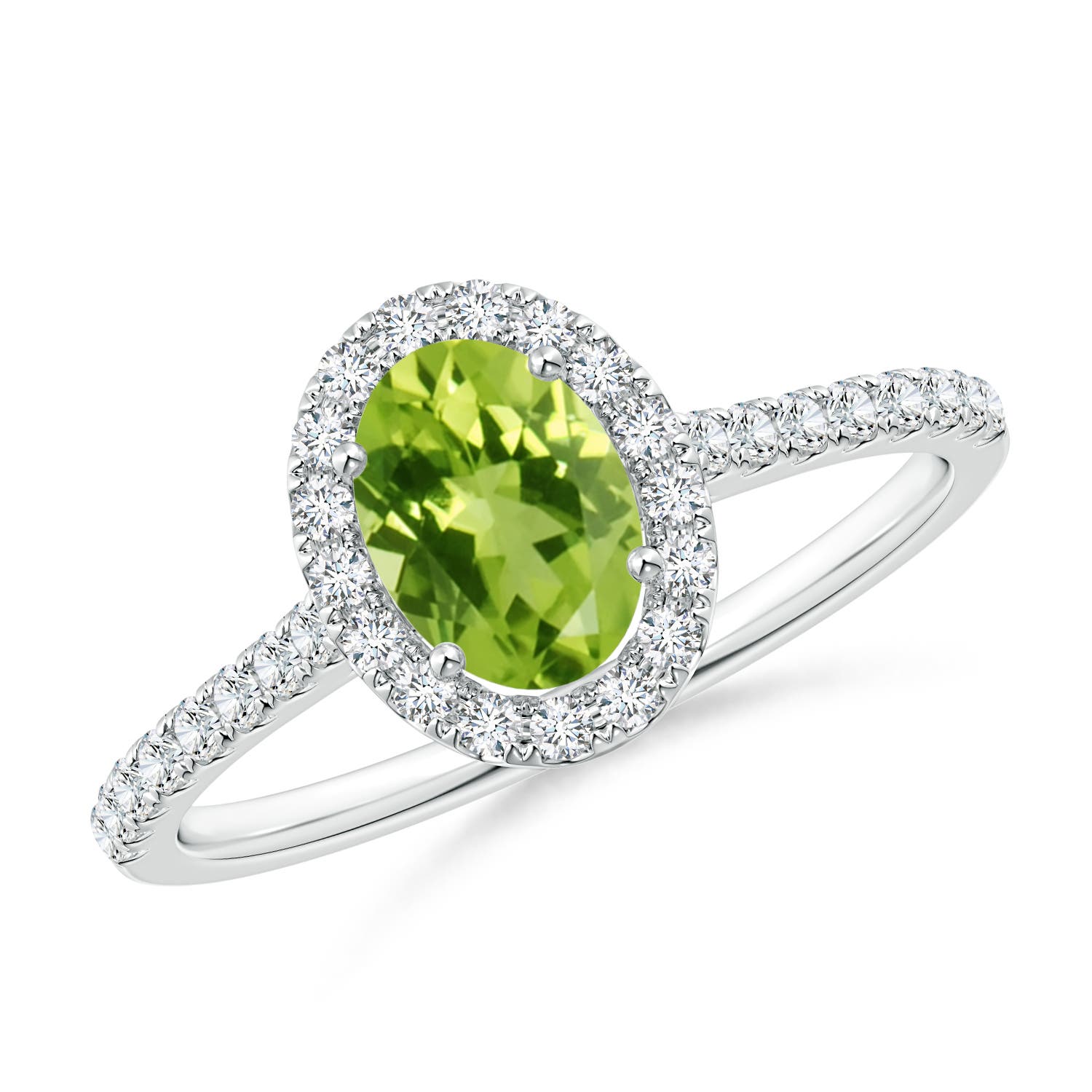 AAA - Peridot / 1.11 CT / 14 KT White Gold