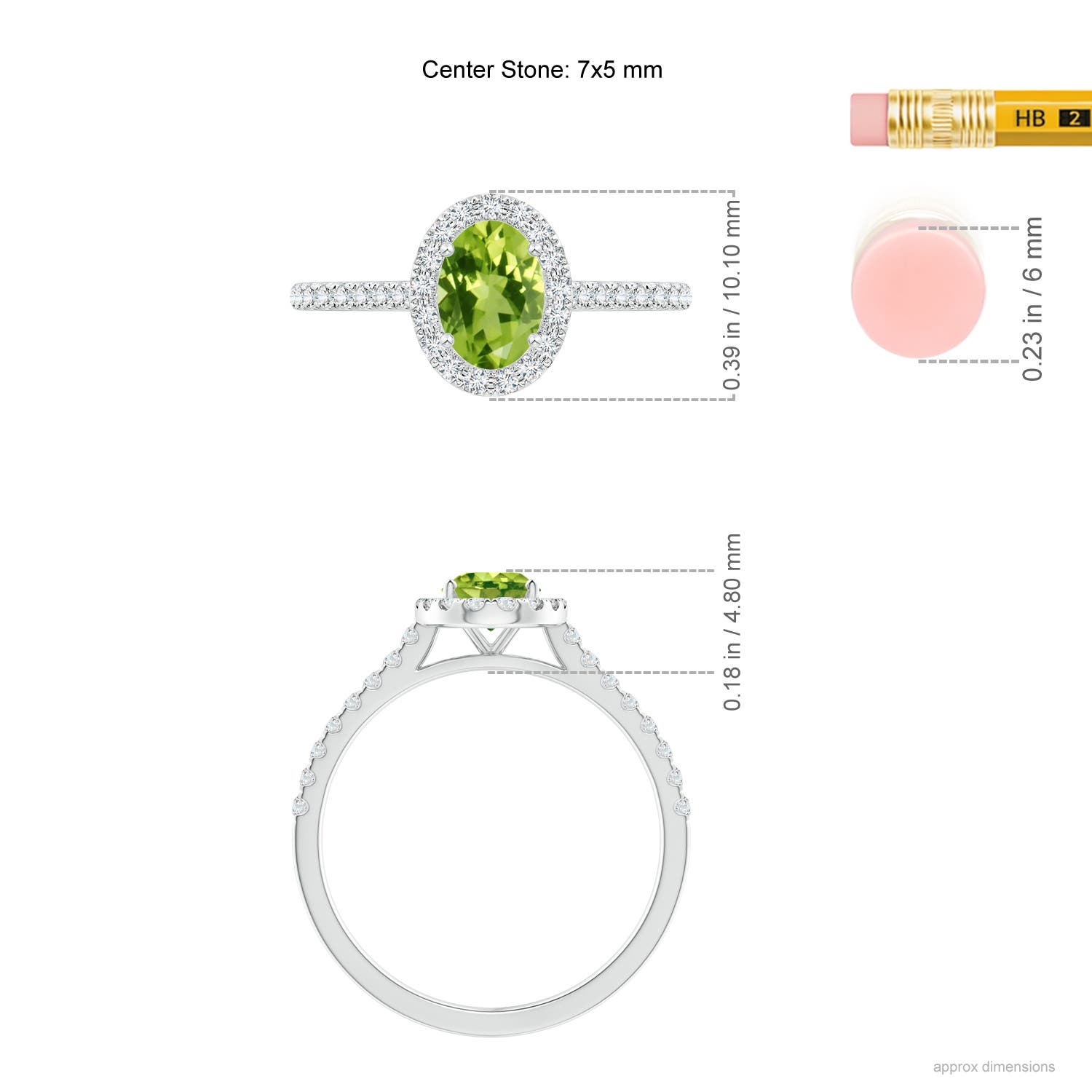 AAA - Peridot / 1.11 CT / 14 KT White Gold