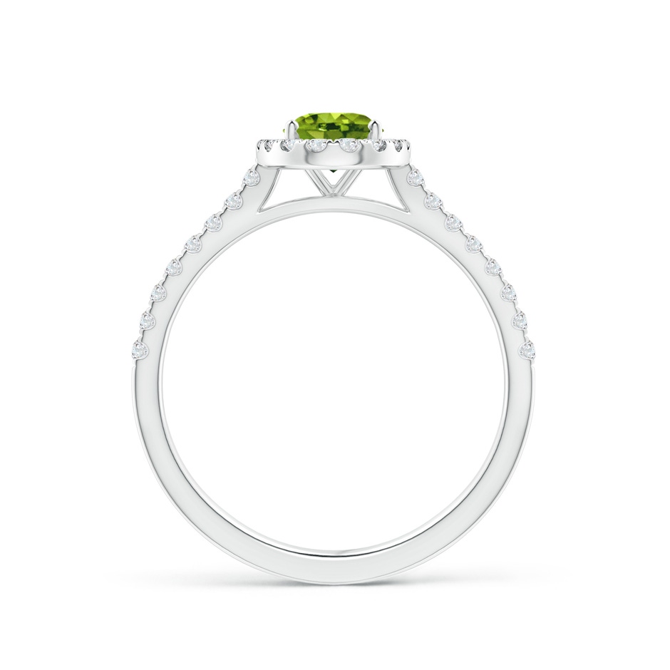 7x5mm AAAA Oval Peridot Halo Ring with Diamond Accents in White Gold Side 199