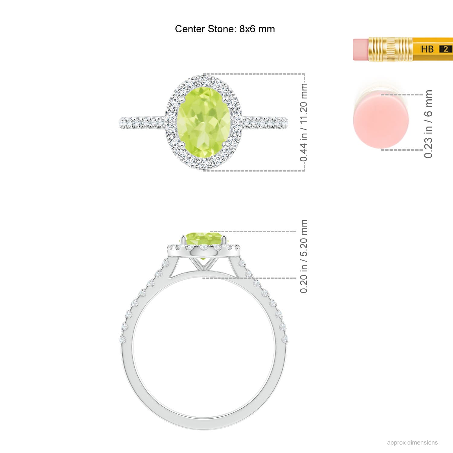 A - Peridot / 1.69 CT / 14 KT White Gold