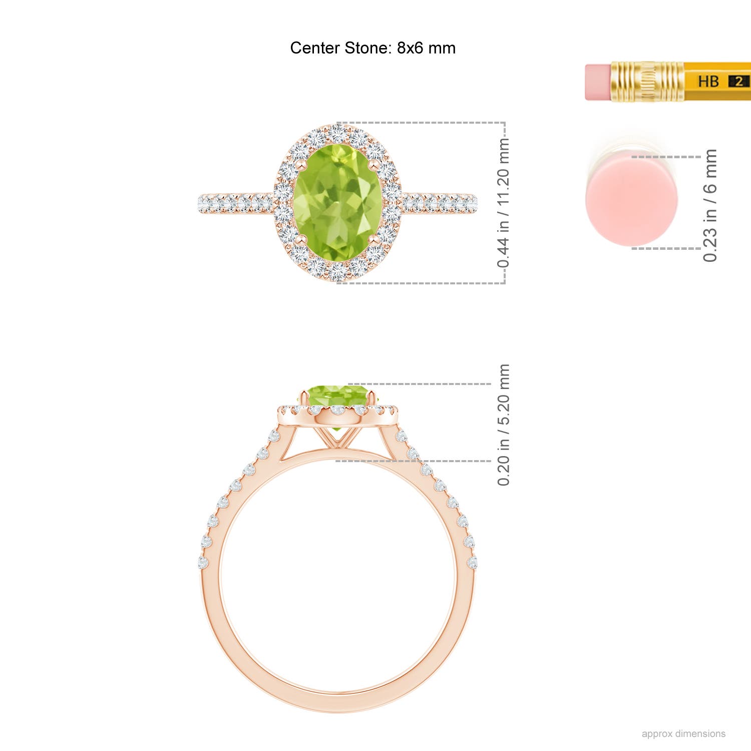 AA - Peridot / 1.69 CT / 14 KT Rose Gold