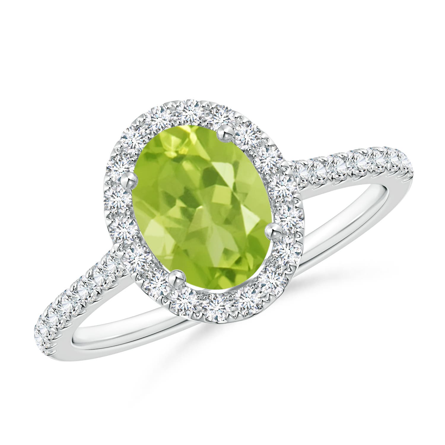 AA - Peridot / 1.69 CT / 14 KT White Gold