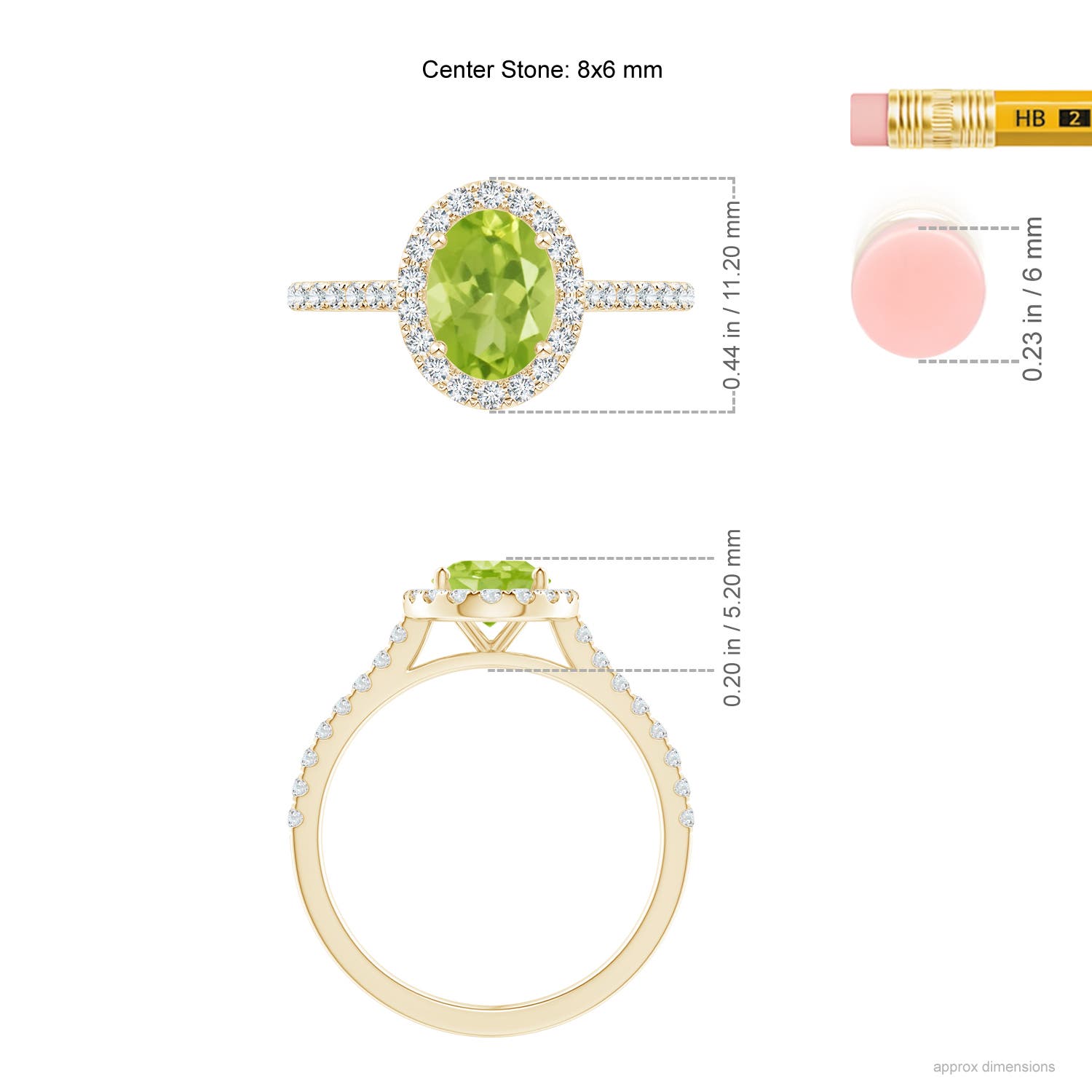 AA - Peridot / 1.69 CT / 14 KT Yellow Gold