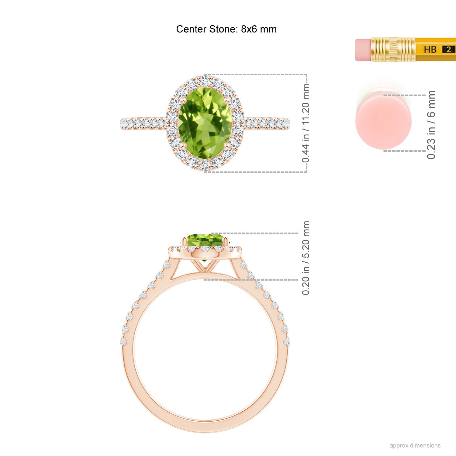 AAA - Peridot / 1.69 CT / 14 KT Rose Gold